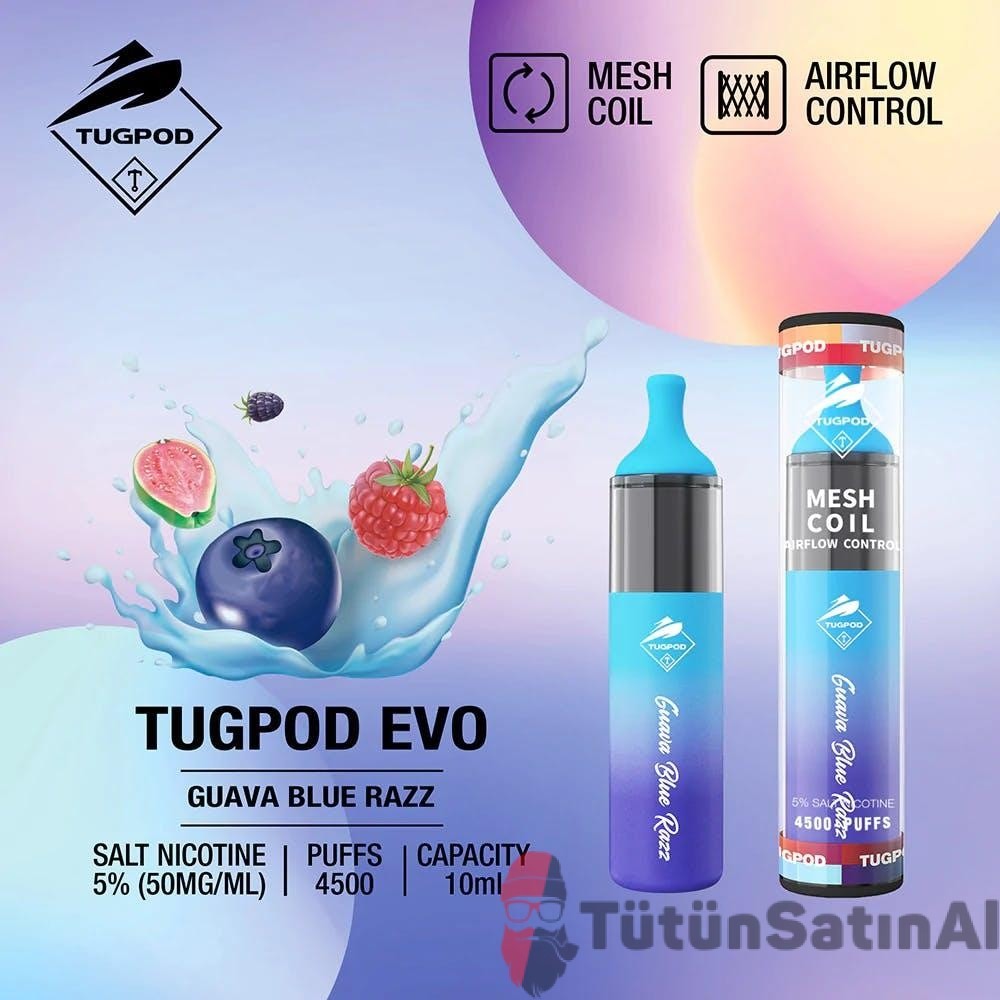 Tugboat Evo 4500 Puffs - Guava Blue Razz 1 Tugboat Evo 4500 Puffs - Guava Blue Razz