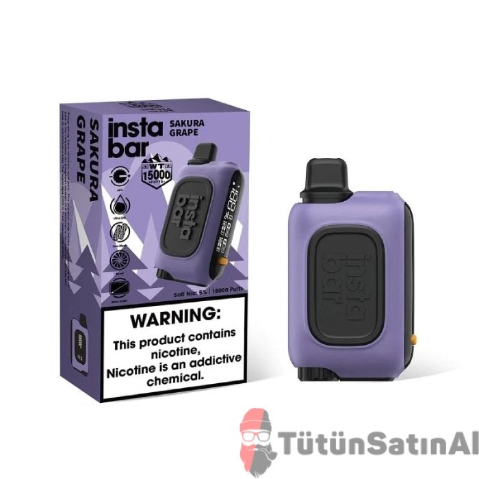 InstaBar WT15000 Sakura Grape Rechargeable Disposable Device 1 InstaBar WT15000 Sakura Grape Rechargeable Disposable Device
